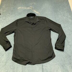 Marc Asher New York Shirt Mens Large Black Regular Fit Casual Wear Button Up